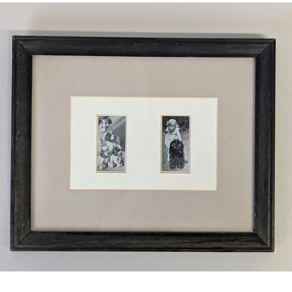 Vtg Cocker Spaniel Photos Framed Dogs and Friend Black White Lady Kitty Ritson - Picture 1 of 8